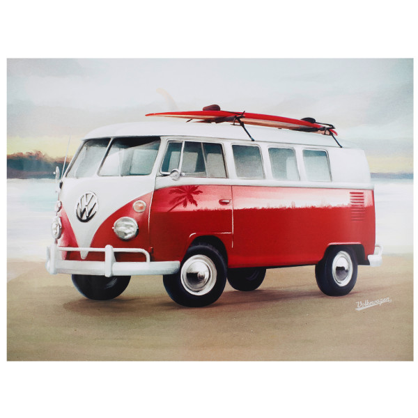Original VW Kunstdruck T1 Bulli 80x60 cm limitiert Strand Motiv 1H0087799A