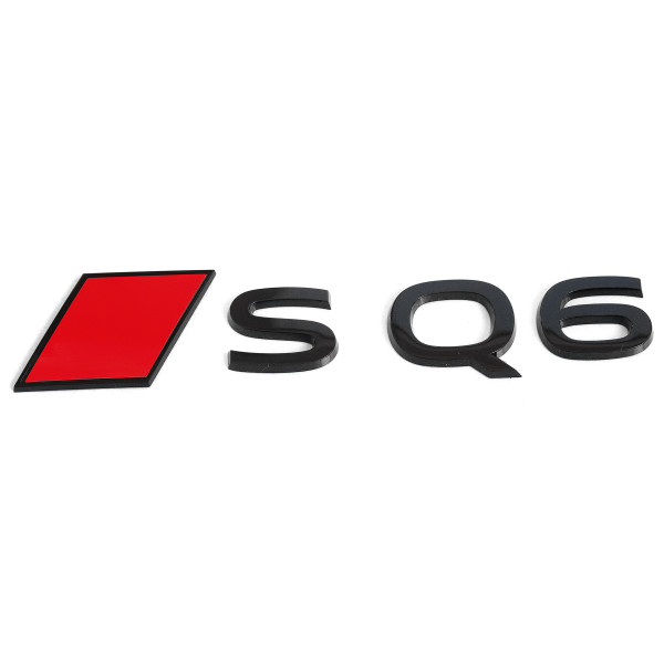 Original Audi SQ6 e-tron Schriftzug hinten Emblem Audi Sport Raute schwarz/rot 85H853740B5FQ