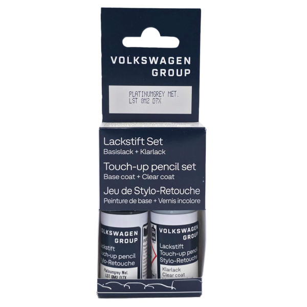 Original VW Lackstift-Set platinumgrey metallic Lackcode LD7X Basislack Klarlack LST0M2D7X