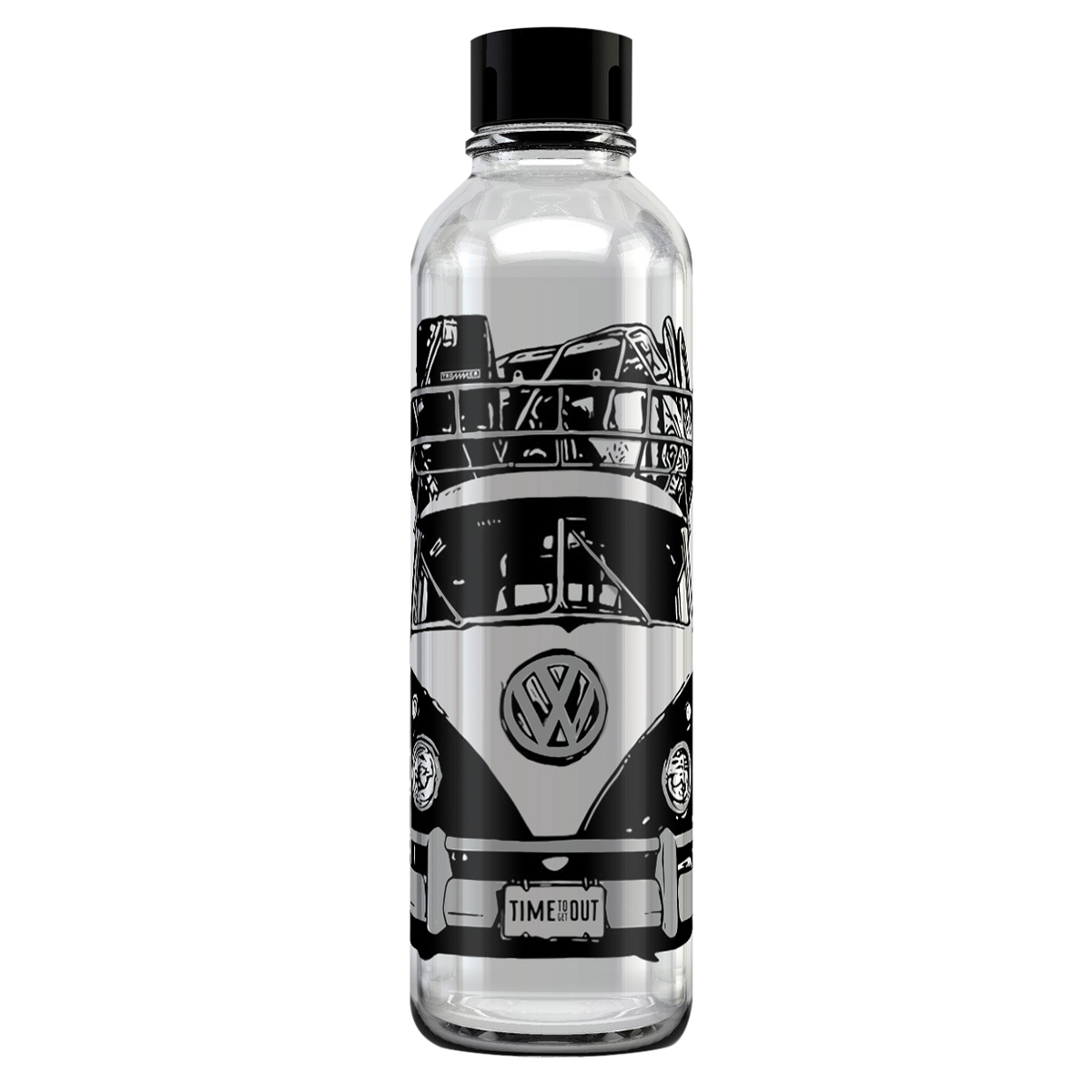 Original VW Trinkflasche T1 Bulli Motiv Trinkwasserflasche Glas