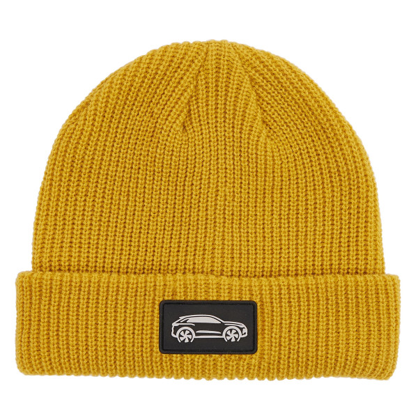 Original VW Mütze T-Roc Strickmütze Beanie Flaglabel Silhouette gelb 2GV084303655