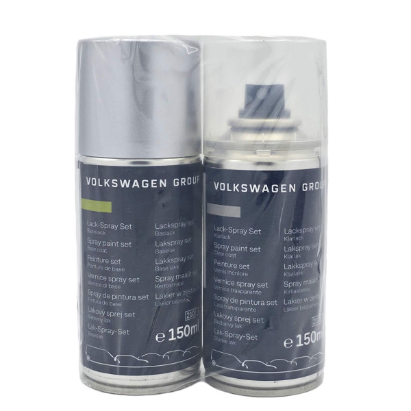 Original VW Lackspray-Set reflexsilber metallic Lackcode LA7W Basislack Klarlack LLS0M6A7W