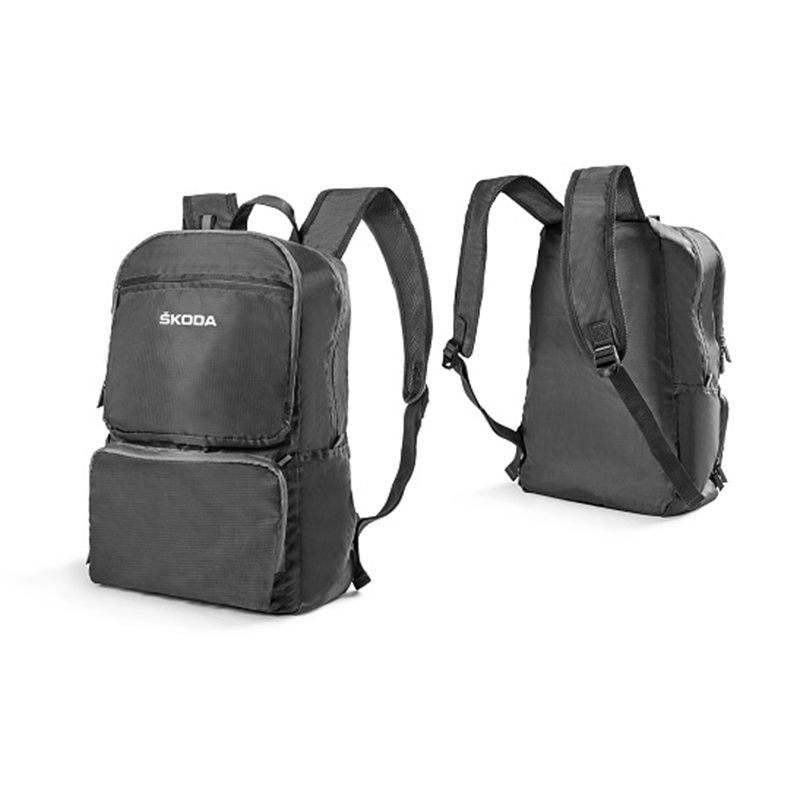 Original Skoda Faltbarer Rucksack mit Trägern grau Accessoires Backpack  Lifestyle