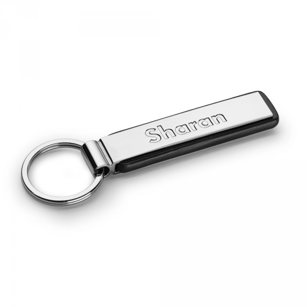 Original VW Schlüsselanhänger Sharan Schriftzug Keyring Metall Anhänger silber