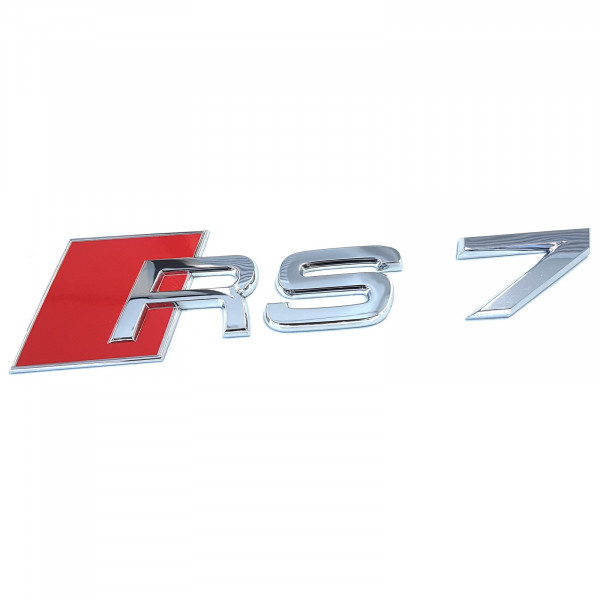 Original Audi Schriftzug RS7 Emblem Logo Aufkleber rot chrom glänzend 4G88537402ZZ