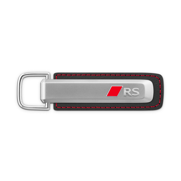 Original Audi Schlüsselanhänger RS Logo Sport Raute Metall Leder Schlüsselband Keyring 3182500300