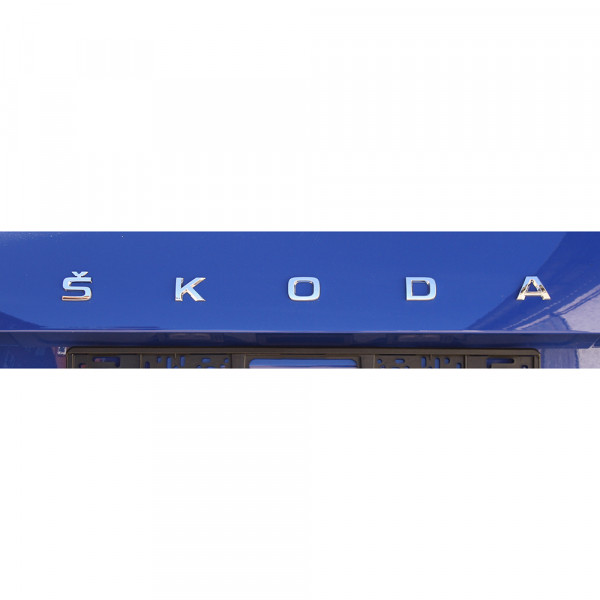 Original Skoda Scala Kamiq Skoda Schriftzug hinten Heckklappe Emblem chrom