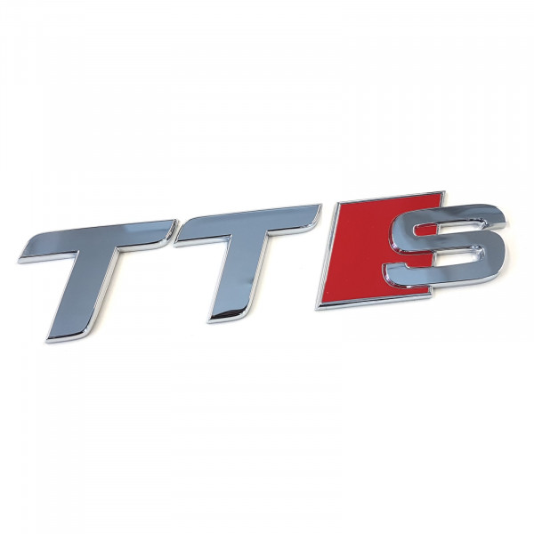 Original Audi Schriftzug TTS Emblem Logo Aufkleber rot chrom glänzend 8J08537352ZZ