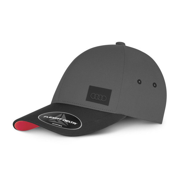 Original Audi Sport Cap Basecap Baseballkappe Ringe Logo Kappe Flexfit Delta grau 3132402000