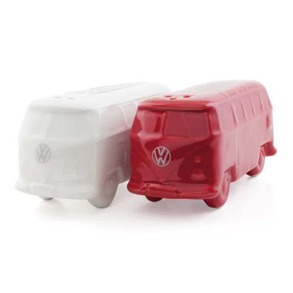 VW T1 Bus 3D Salzstreuer Pfefferstreuer Keramik Bulli weiß/rot BUPS01