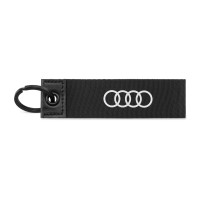 Original Audi Sport Schlüsselanhänger Ringe Logo Schlüsselband Keyring schwarz 3182000200 Original Audi Sport Schlüsselanhänger Ringe Logo Schlüsselband Keyring schwarz 3182000200