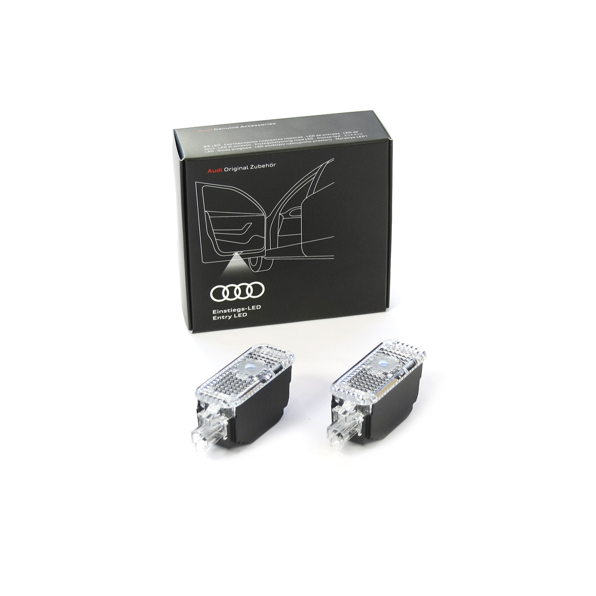 Audi 4G0052133J Einstiegsleuchten LED Projektor S-Logo Raute  Einstiegsbeleuchtung Projektion, rot/weiß & 4G0052133G LED  Einstiegsleuchten mit schmalen Stecker : : Auto & Motorrad