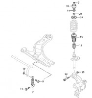 Befestigungsteile Stoßdämpfer & Stabilisator, vorn (Golf 4, Bora..) Befestigungsteile Stoßdämpfer & Stabilisator, vorn (Golf 4, Bora..)