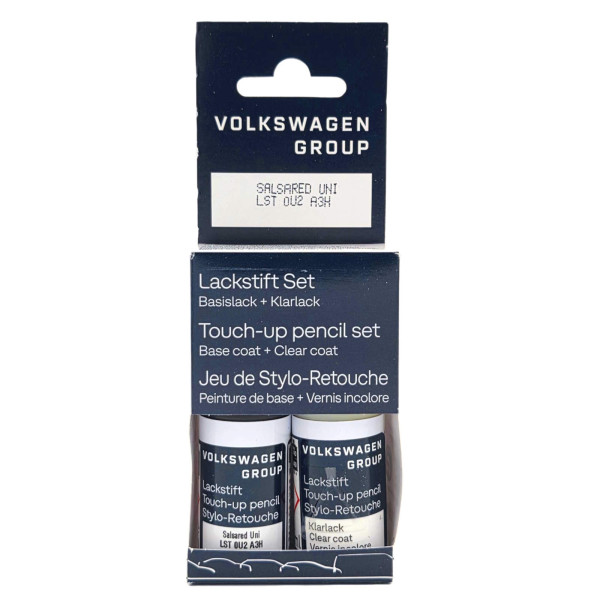 Original VW Lackstift-Set salsared Lackcode LA3H Basislack Klarlack LST0U2A3H