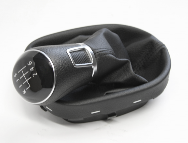 Schaltmanschette Leder Schaltmanschette Aus Echtleder Für VW Turan Ab 2003 - Schwarz Getriebemanschette