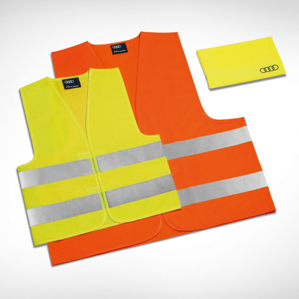Original Audi Warnwesten-Set vierteilig orange/gelb 8X0093056B