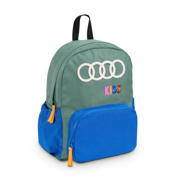 Original Audi Rucksack Kleinkinder Backpack Kinderrucksack blau/grün 3202603400