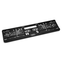 Original Audi Kennzeichenhalter Ringe Logo Kennzeichen Halterung schwarz 3292100100 Original Audi Kennzeichenhalter Ringe Logo Kennzeichen Halterung schwarz 3292100100