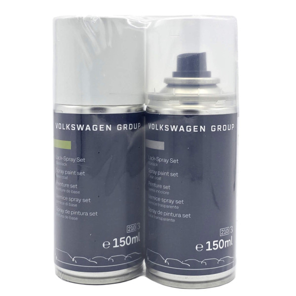 Original VW Lackspray-Set pure white Lackcode LC9A Basislack Klarlack LLS0U6C9A