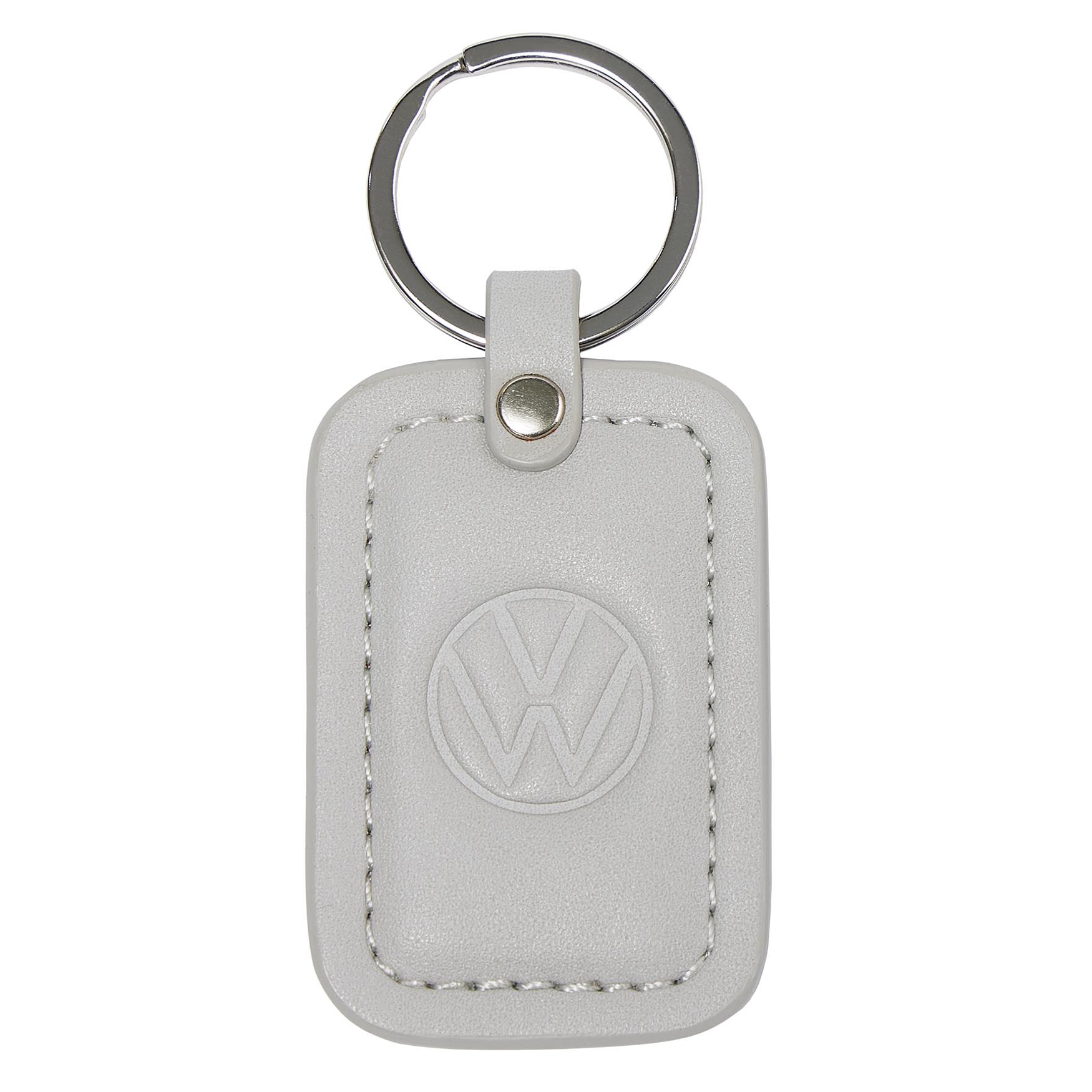 Porte-clés Volkswagen Touareg Métal Et Cuir - Modèle Gravé VW Argent