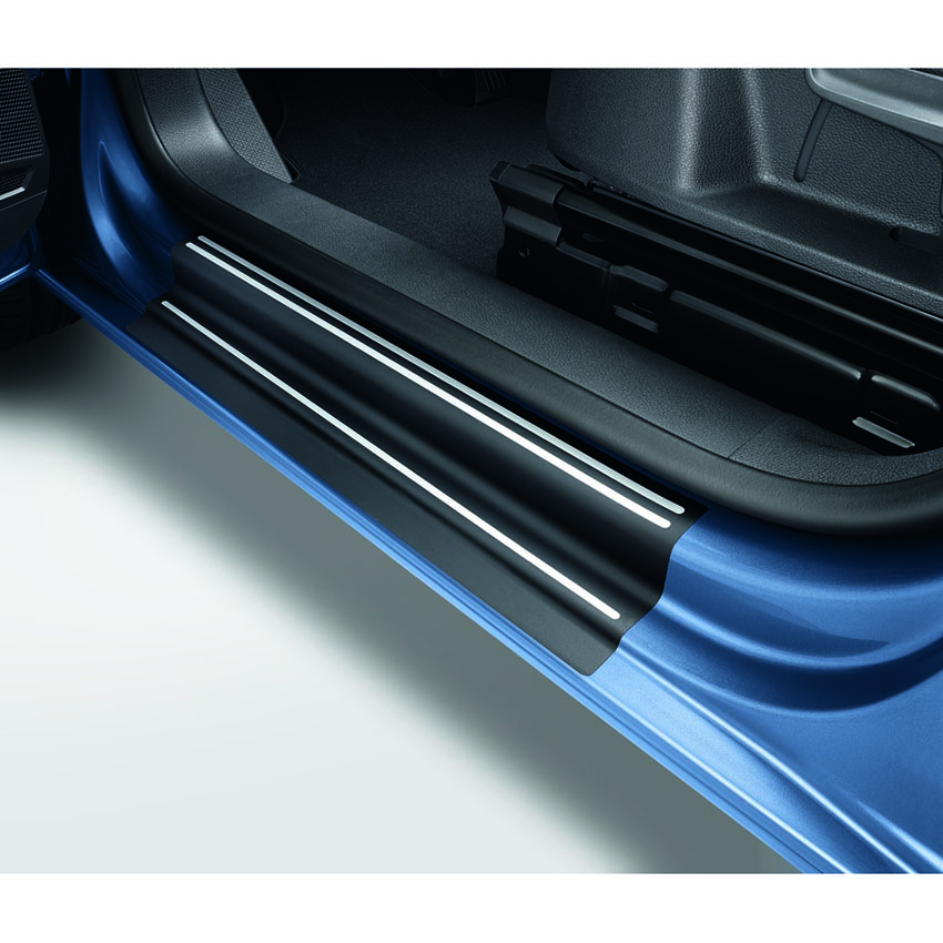 Original VW Caddy Schutzfolie Einstiegsleiste vorn schwarz silber Tür Schutz  Folie