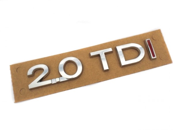 2.0TDI Schriftzug Aufkleber (zB Passat Touran Golf) rot