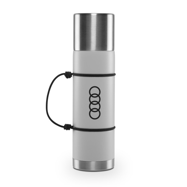 Original Audi Sport Wasserflasche Trinkflasche Isolierflasche Ringe Logo 680ml grau 3292400800