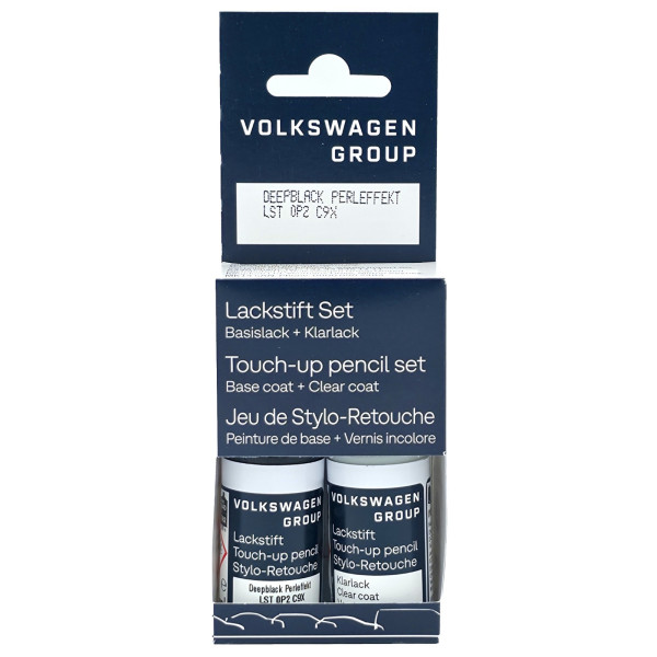 Original VW Lackstift-Set deep black perleffekt Lackcode LC9X Basislack Klarlack LST0P2C9X