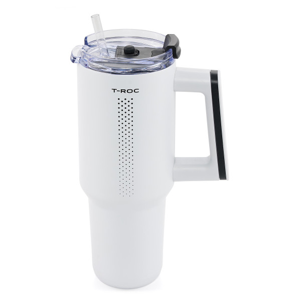 Original VW Thermobecher Kaffeebecher T-Roc Schriftzug Trinkbecher 900ml Edelstahl 2GV0696018XP