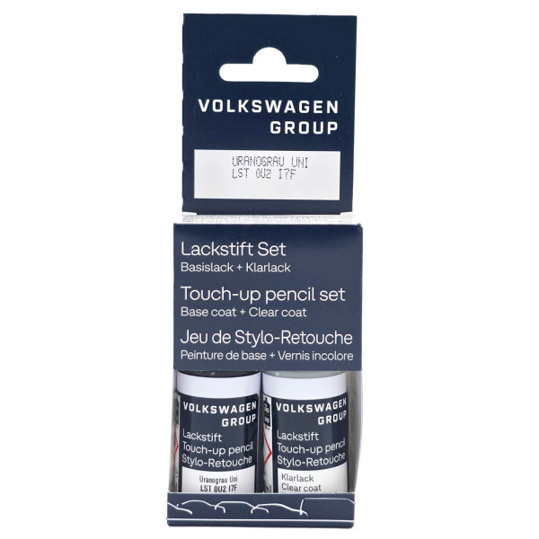 Original VW Lackstift-Set uranograu Lackcode LI7F Basislack Klarlack LST0U2I7F