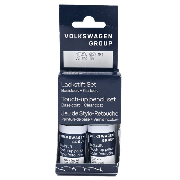 Original VW Lackstift-Set natural grey metallic Lackcode LH7W Basislack Klarlack LST0M2H7W
