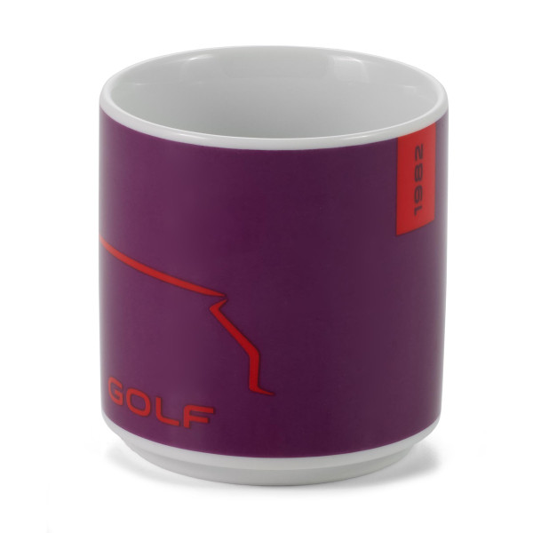 Original VW Kaffeetasse Golf Kollektion Tasse Becher 250ml Porzellan lila/rot 5HG069601A