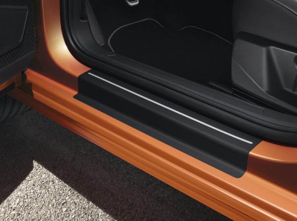 Einstiegsleisten 4x Schutzfolie schwarz/silber Original VW Polo Lackschutzfolie Türen
