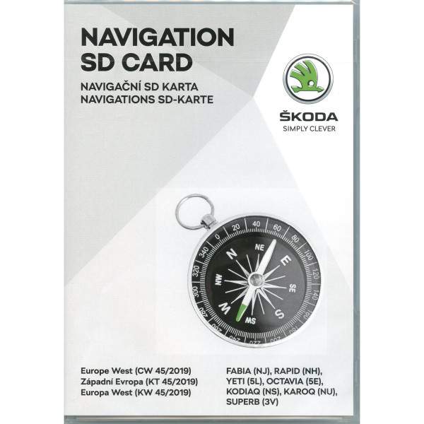 Original Skoda Kartendaten Navigationssystem Amundsen+ West-Europa SD-Karte Navigation 3T0051255AE