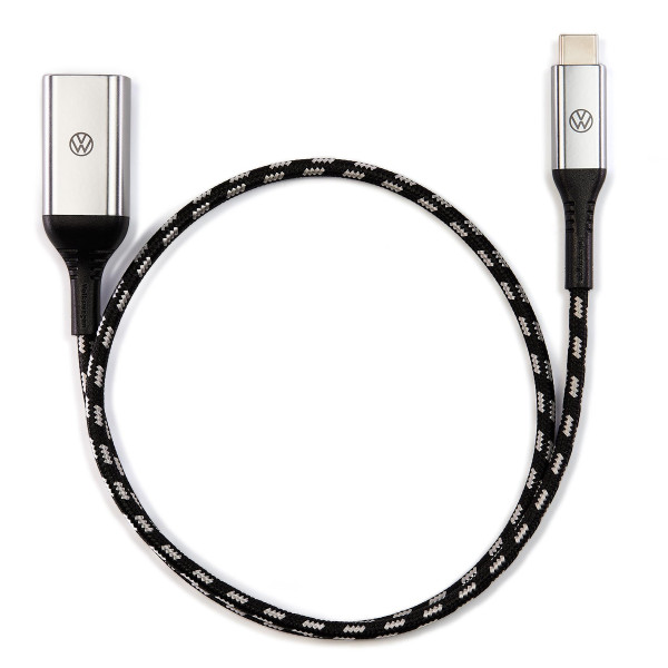 Original VW Anschlusskabel USB-C auf USB-A Premium Ladekabel beleuchtet 50cm 000051446CE