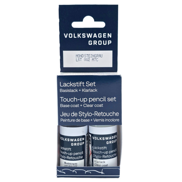 Original VW Lackstift-Set mondsteingrau Lackcode LA7C Basislack Klarlack LST0U2A7C