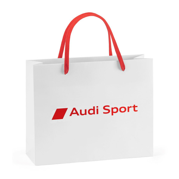 Original Audi Sport Tragetasche Papier Geschenktüte weiß/rot