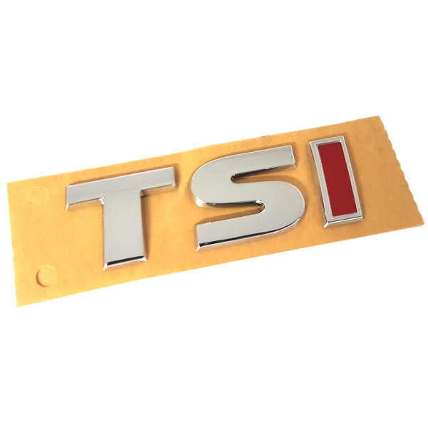 Original VW Schriftzug TSI Logo Aufkleber Emblem chrom/silber/rot 5G0853675AJZQ