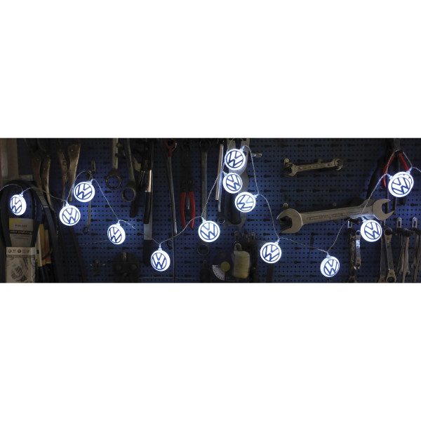 VW Logo Lichterkette 3m 20x LED Leuchte Accessoires blau/weiß BULC02