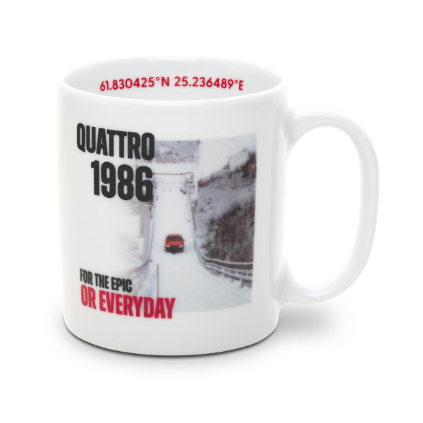 Original Audi Tasse Quattro Kaipola 1986 Kaffeetasse Teetasse Kaffeebecher Porzellan weiß 3292500900