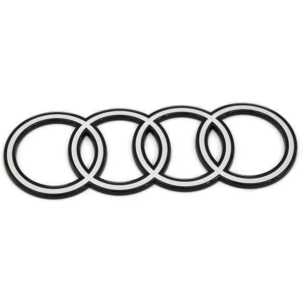 Original Audi Zeichen Heckklappe Ringe zweidimensional Emblem Logo weiß 85E85374290A