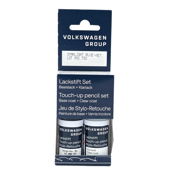 Original VW Lackstift-Set starlight blue metallic Lackcode LT5U Basislack Klarlack LST0M2T5U