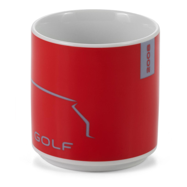 Original VW Kaffeetasse Golf Kollektion Tasse Becher 250ml Porzellan rot/hellgrau 5HG069601E