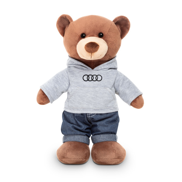 Original Audi Teddybär Bär 42cm Plüschteddy Ringe Logo Stofftier braun 3202500100