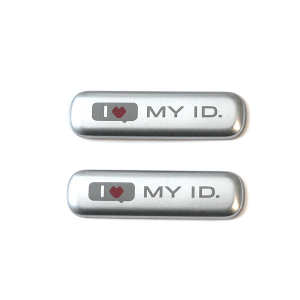 Original VW ID.Polo Wechselplaketten Designelemente Türverkleidung I LOVE MY ID Badge 2FA072390A