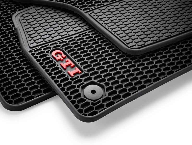 Fußmatten Set VW Golf 7 GTI R Original Allwettermatten 4-tlg schwarz rot  5GV061550041