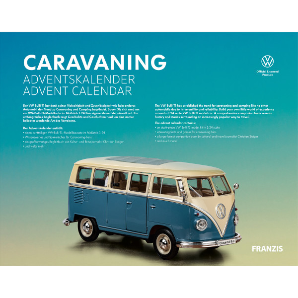 VW Adventskalender Bulli T1 Caravaning 1:24 Kalender Modellauto Weihnachtskalender