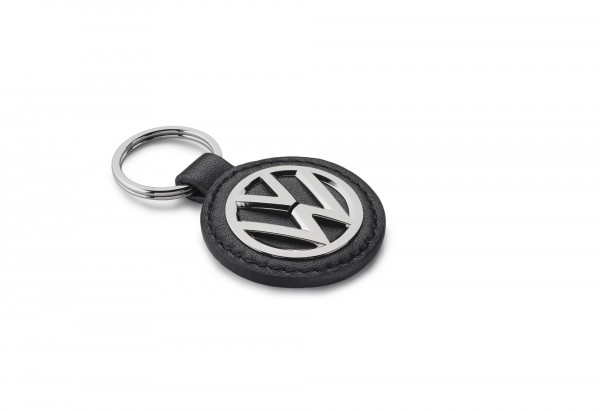 Schlüsselanhänger, Original VW, Leder/Metall, schwarz