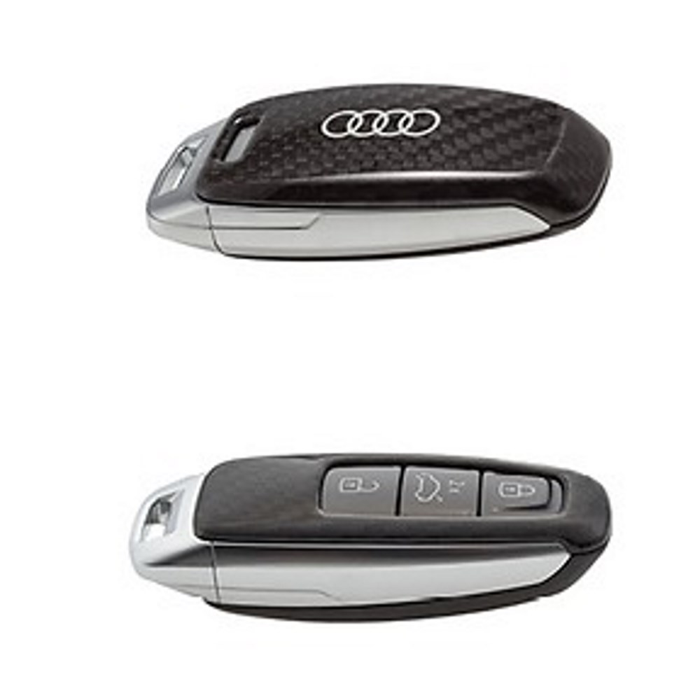 Original Audi Schlüsselblende Carbon Audi Ringe Logo Schlüsselcover  4M80712083Q0