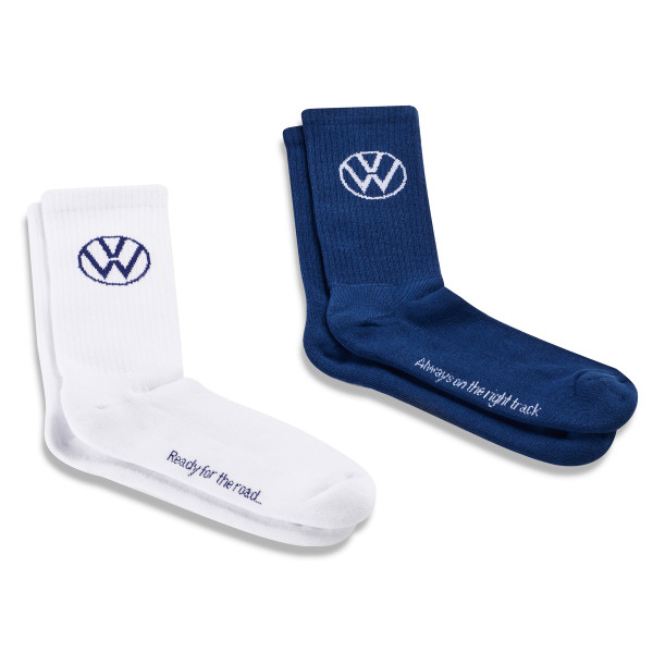 Original VW Socken Sportsocken Tennissocken Strümpfe Größe 39-42 weiß/blau 3A3084361